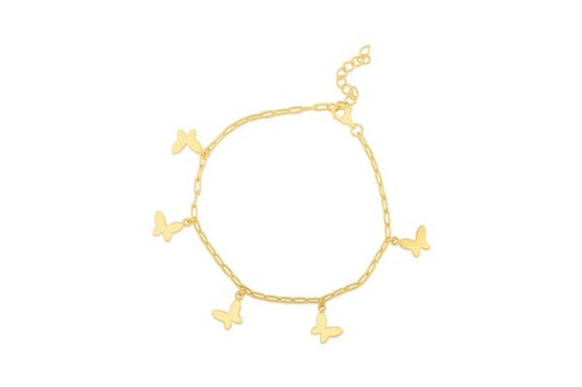 Butterfly vermeil gold charm bracelet