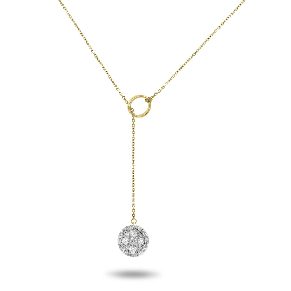 Diamond heart necklace pendant 14k yellow gold INOH5766