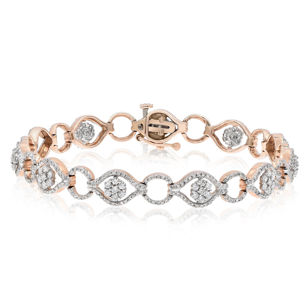 Diamond bracelet 14k rose gold JBB145088B