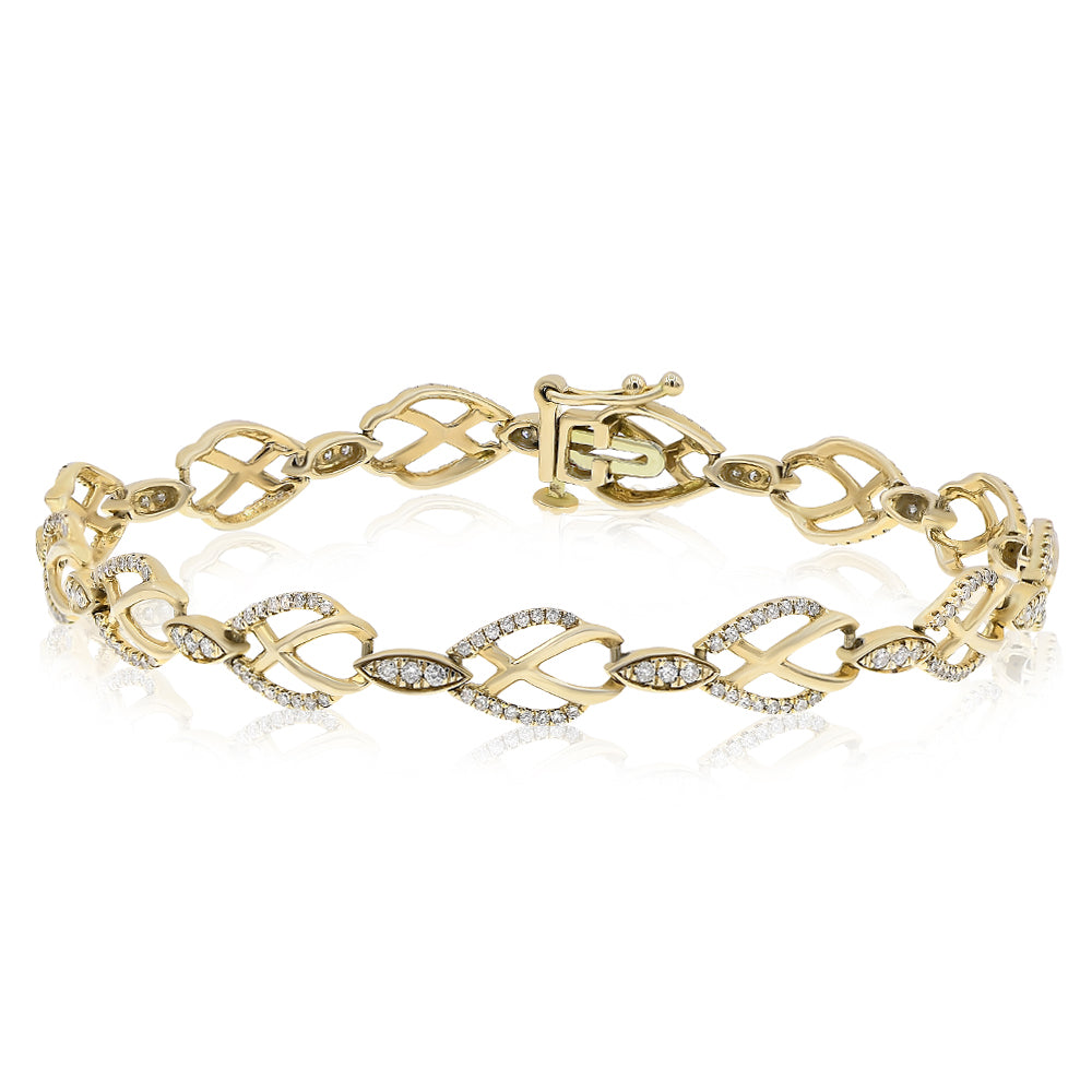 Diamond bracelet 14k yellow gold JBB145143C