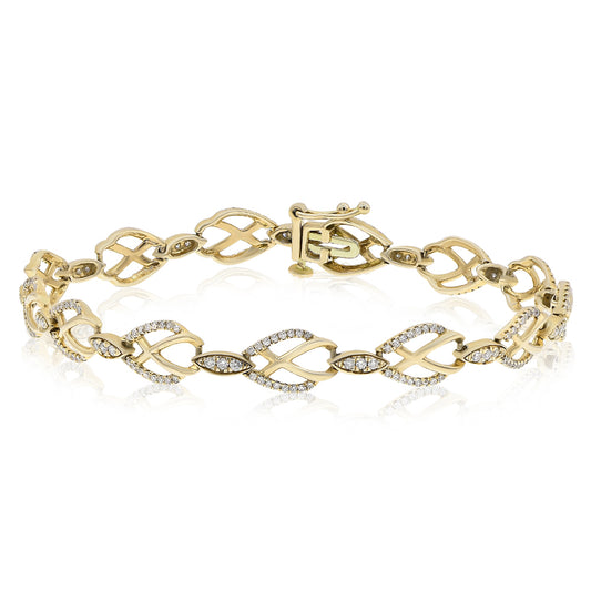 Diamond bracelet 14k yellow gold JBB145143C