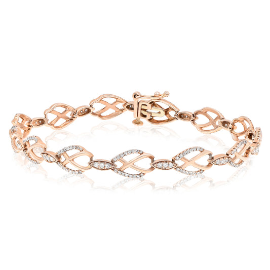 Diamond  bracelet 14k rose gold JBB145143D