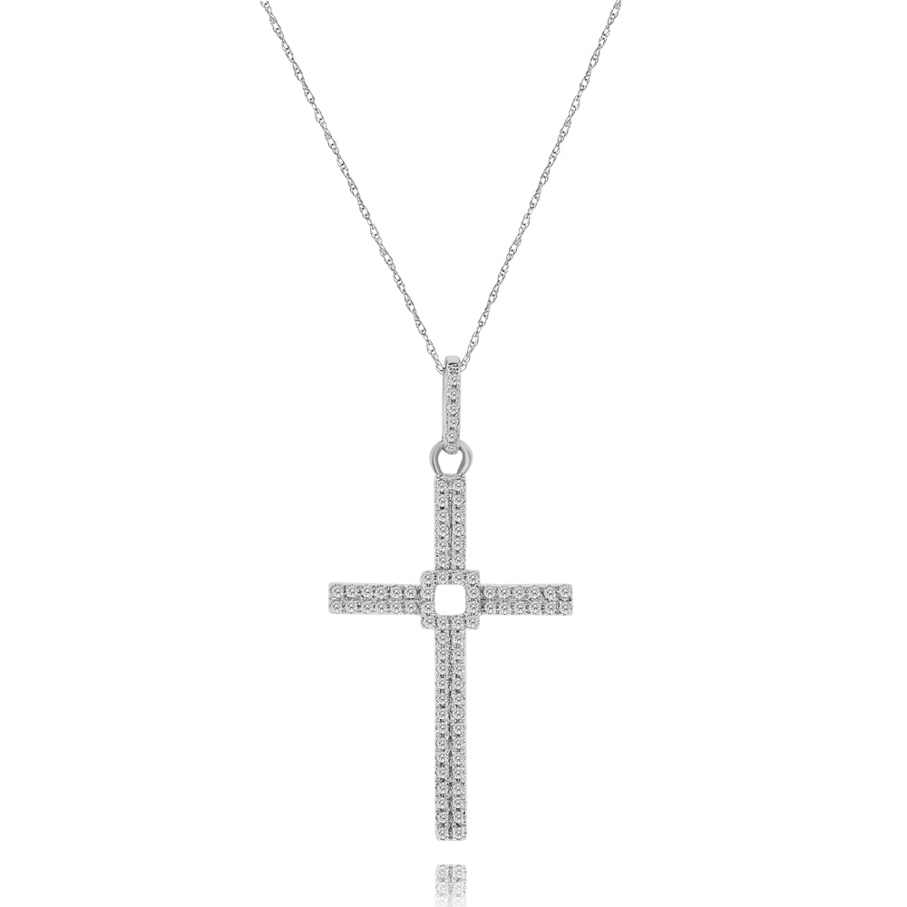 Diamond cross 14k white gold JBP89183A