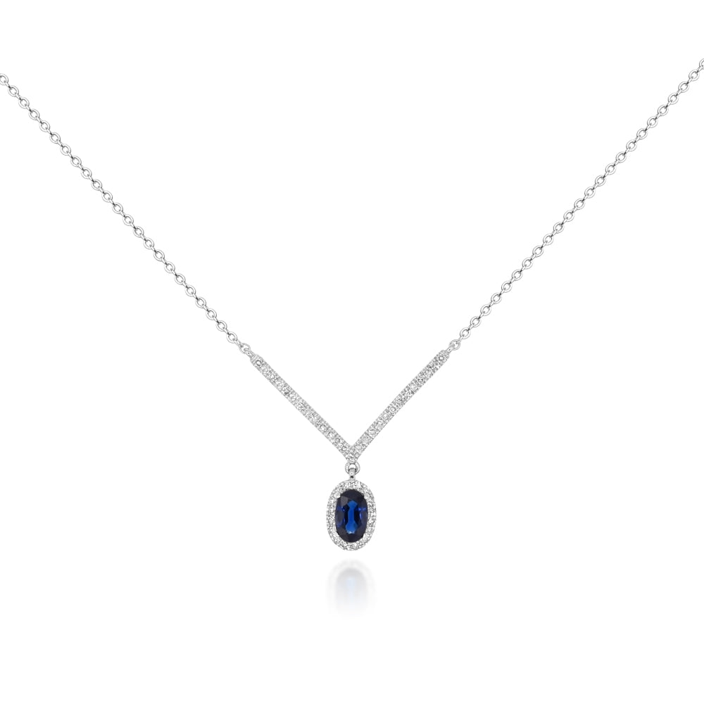 Diamond necklace 14k white gold N18711D