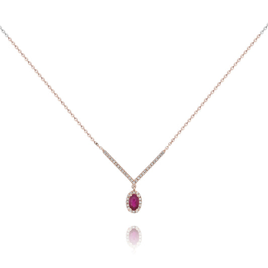 Diamond necklace 14k rose gold N18711H