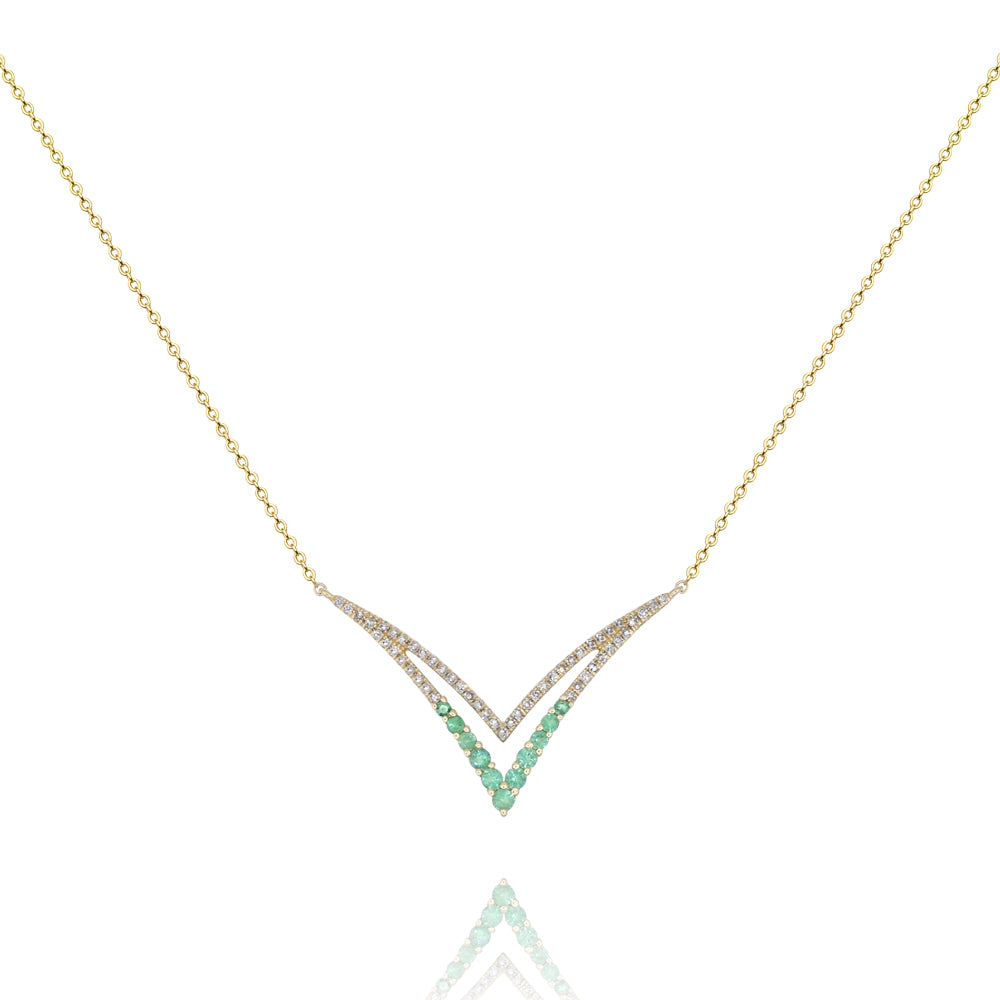 Diamond necklace 14k yellow gold N18854D