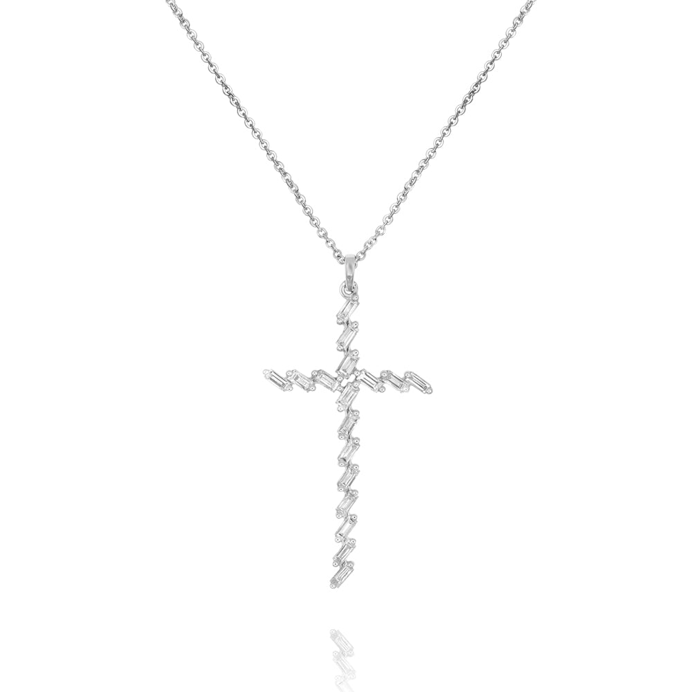 Diamond necklace 14k white gold N20091