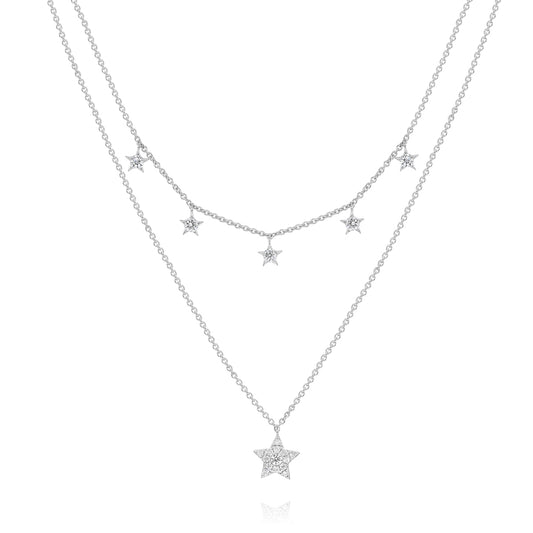 Diamond necklace 14k white gold N22538A