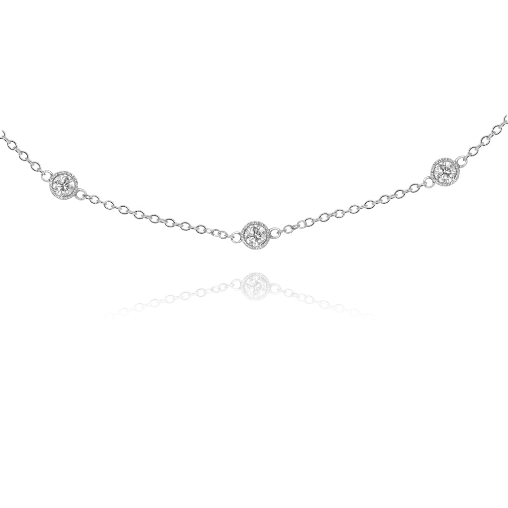 Diamond necklace 18k white gold N9740A