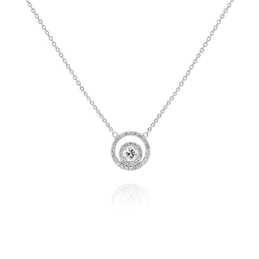 Diamond necklace 14k white gold NA011A1