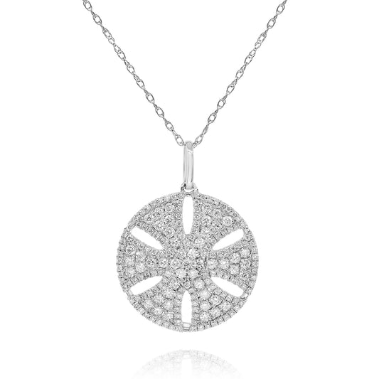 Diamond necklace pendant 14k white gold P13624