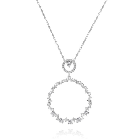 Diamond necklace pendant 14k white gold P17924