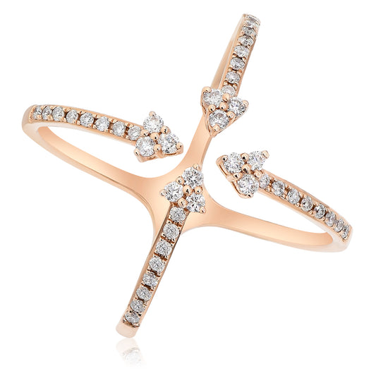 Diamond ring 14k rose gold R14573A