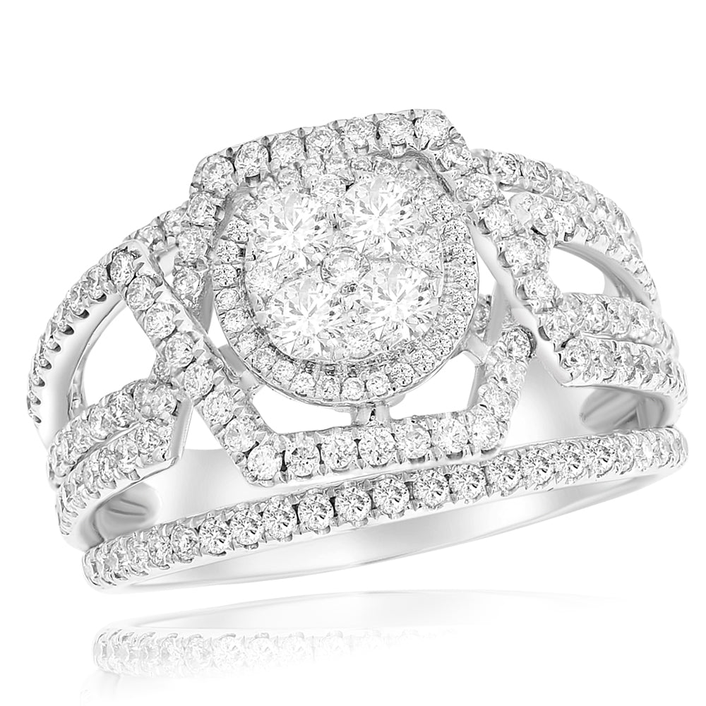 Women's diamond ring 18k white gold R16976