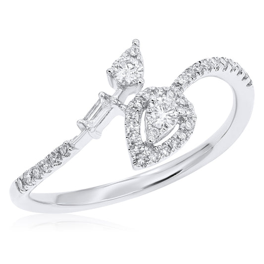 Diamond ring 14k white gold R22179A