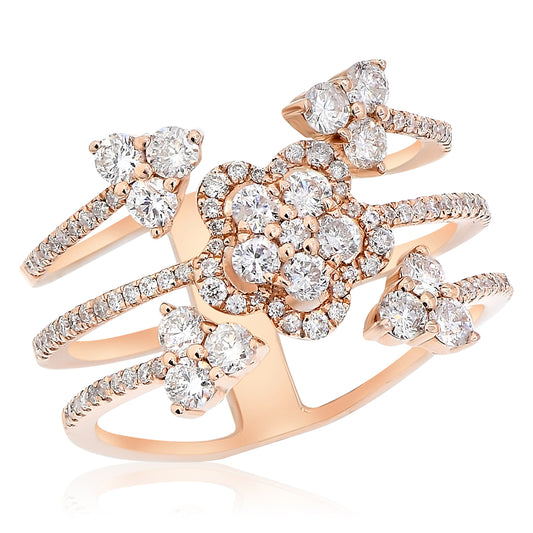 Diamond ring 14k rose gold R22769A