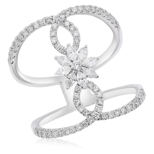 Diamond ring 14k white gold R23018