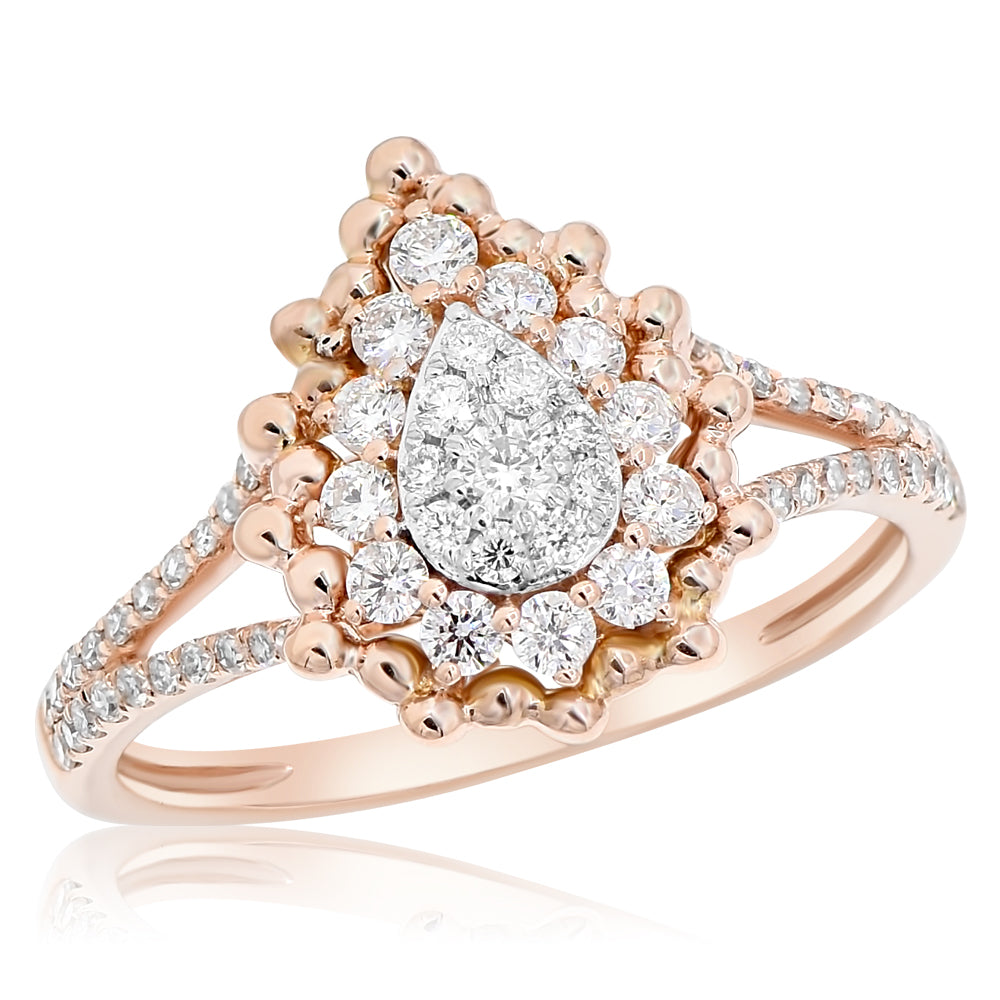 Diamond ring 14k rose gold R23032A