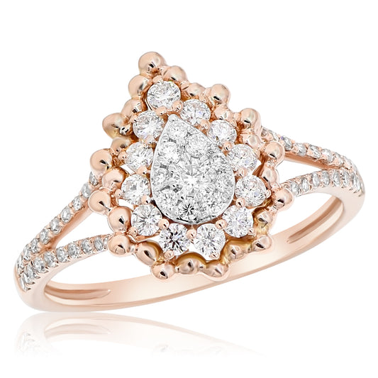 Diamond ring 14k rose gold R23032A