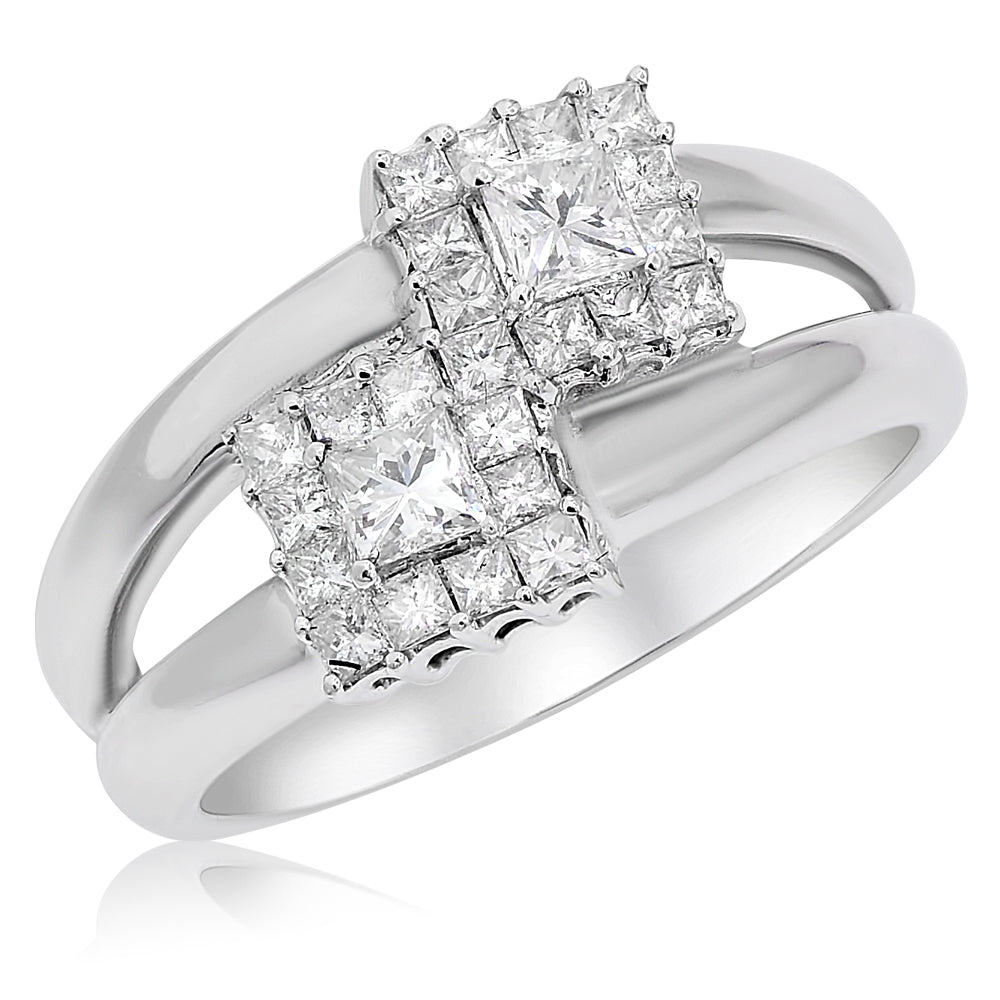 Diamond ring 18k white gold R5999