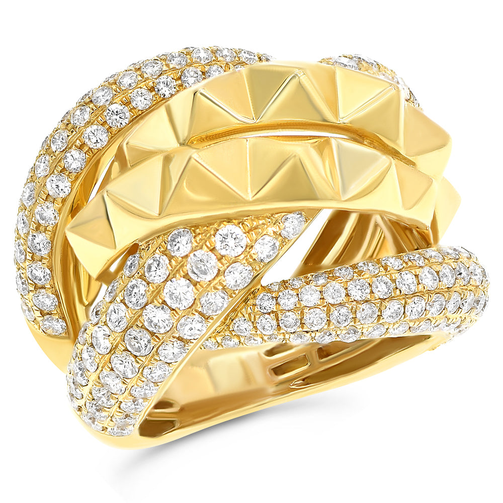 Diamond ring 18k yellow gold RG753