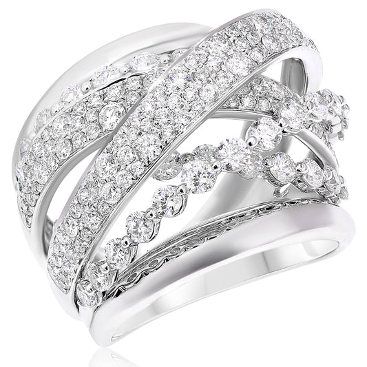 Diamond ring 18k white gold RG881D