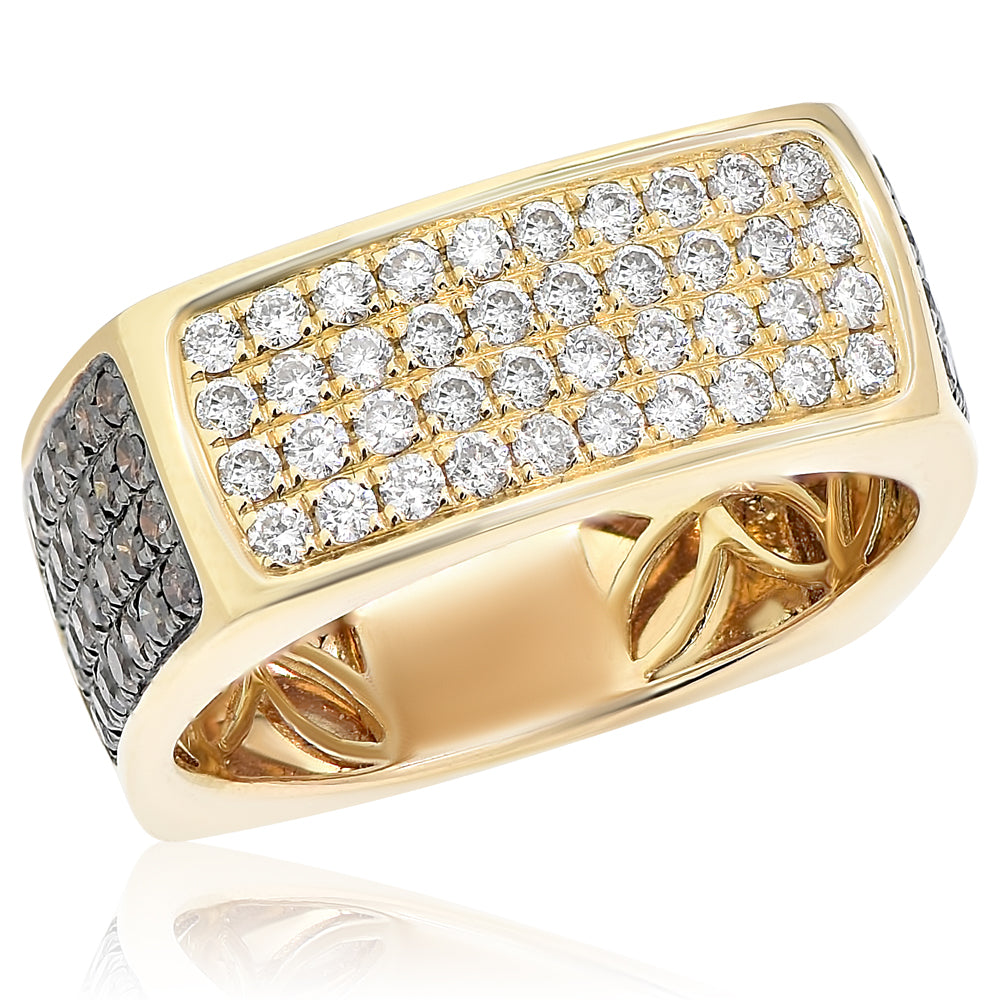 Men's diamond ring 14k yellow gold RI847A