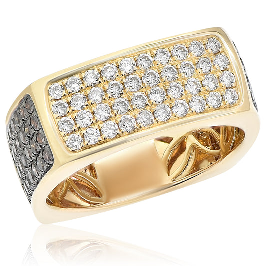 Men's diamond ring 14k yellow gold RI847A