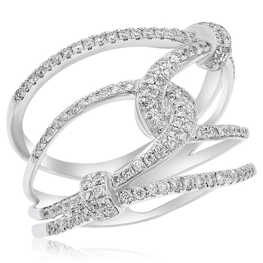 Diamond ring 14k white gold RJ069