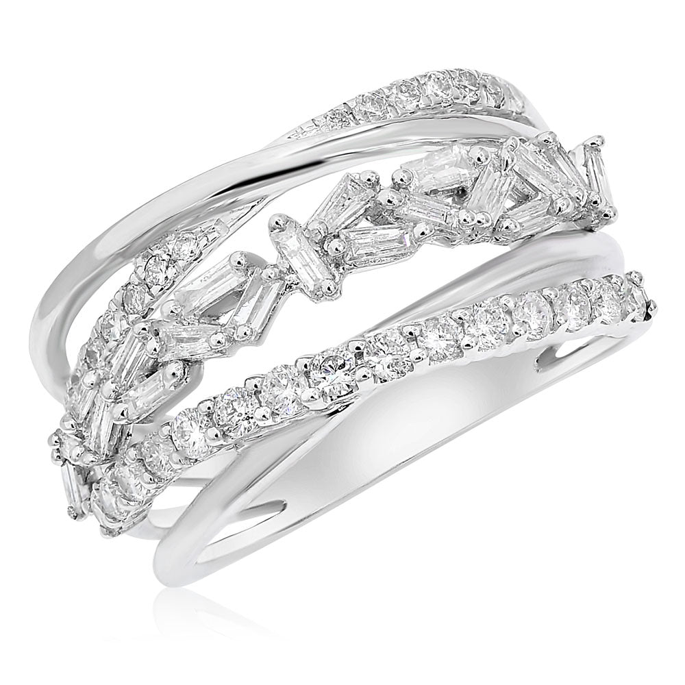 Diamond ring 14k white gold RJ182A