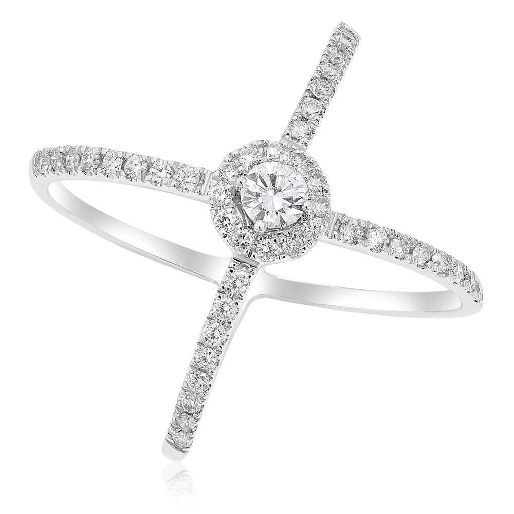 Diamond ring 14k white gold RJ289P