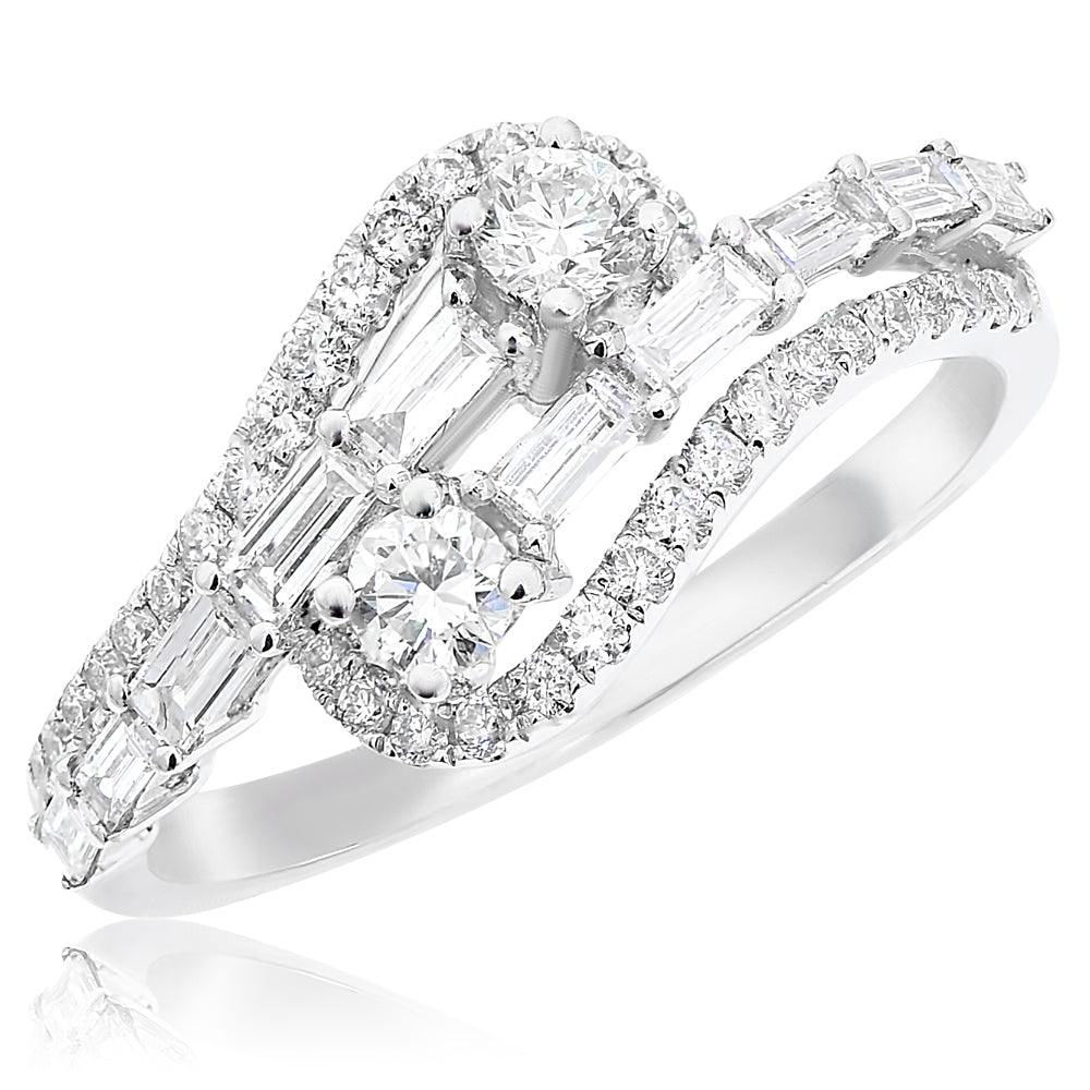 Diamond ring 14k white gold RJ654