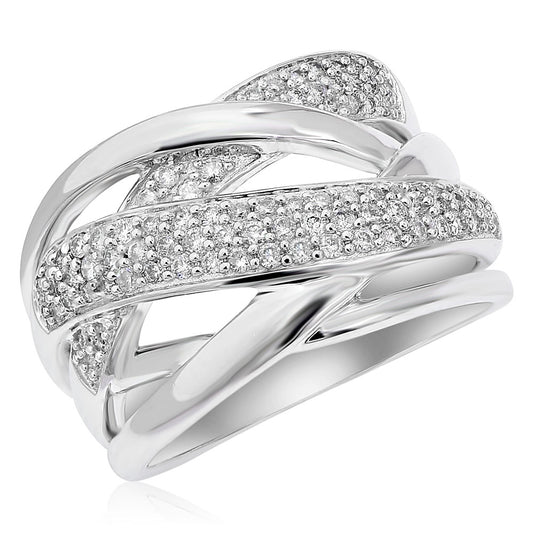 Diamond ring 14k white gold RJ814