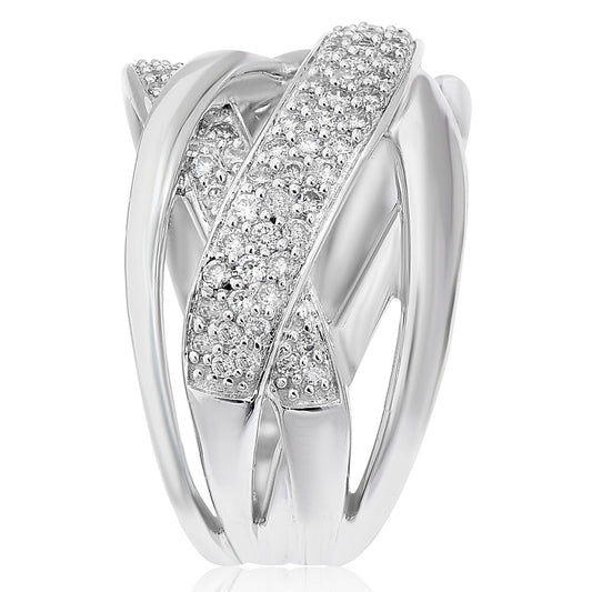 Diamond ring 14k white gold RJ814