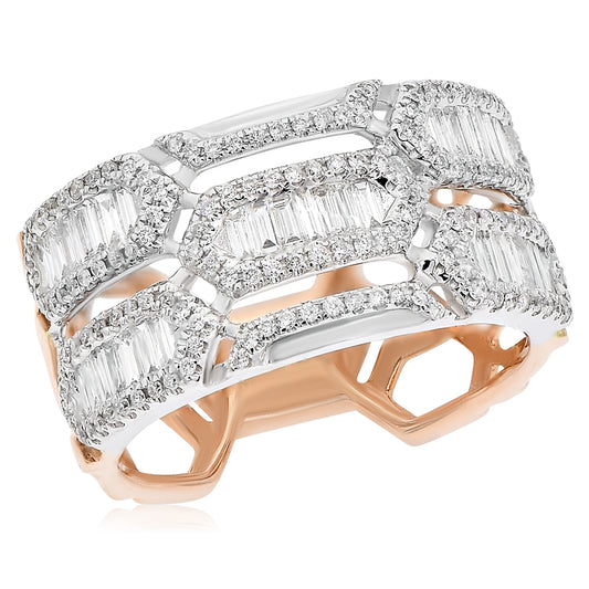 Diamond ring 18k two-tone gold RL254