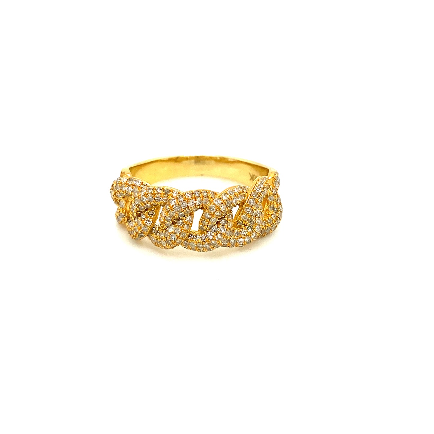 Cuban style diamond ring 10k yellow gold RY1164Y