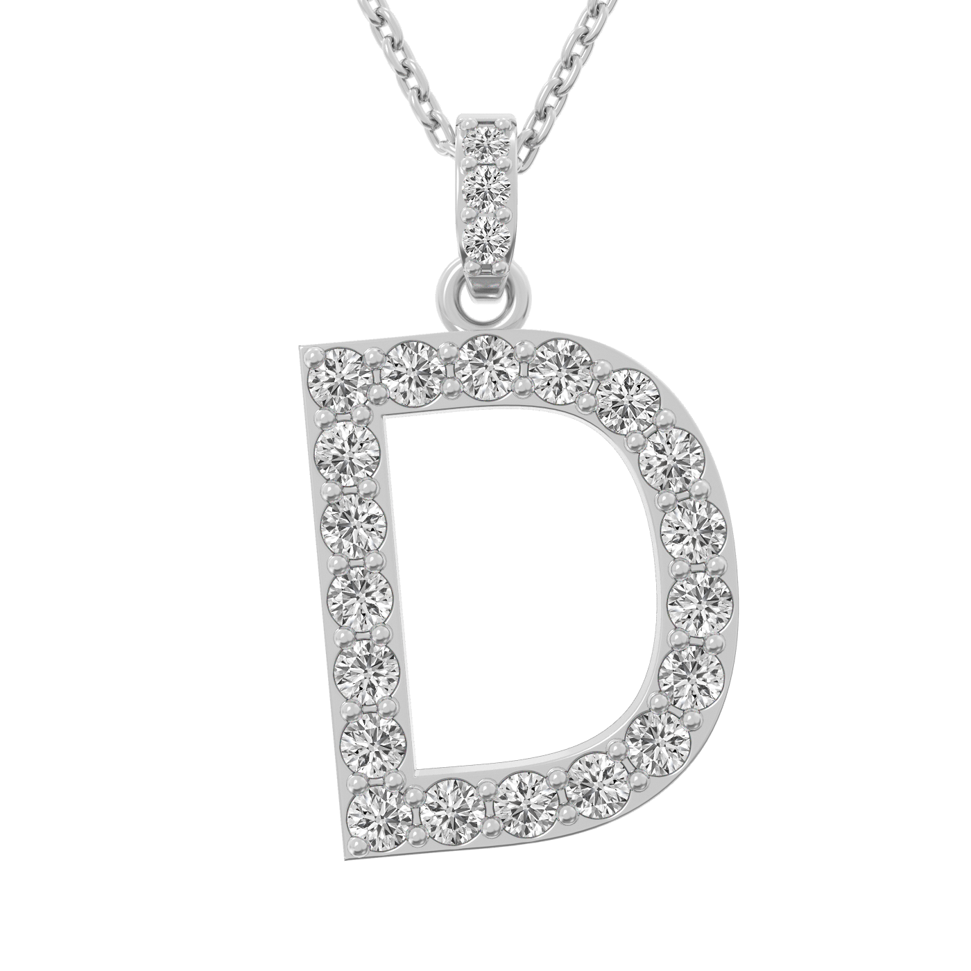 Diamond initial pendant 14K white/yellow/rose P1222-26mm