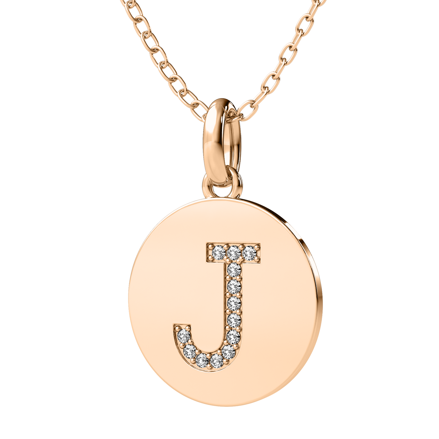 Diamond initial pendant 14K white/yellow/rose P102-24mm