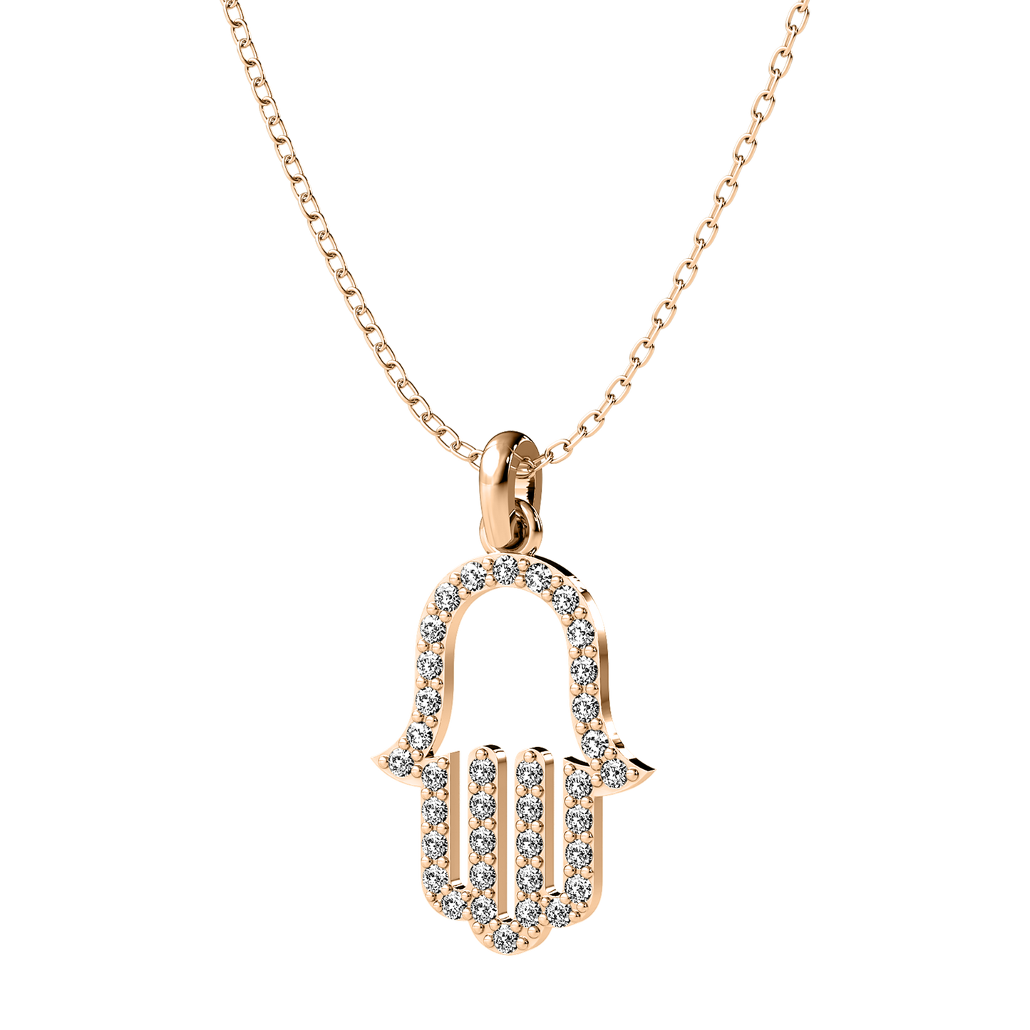 Diamond hamsa pendant 14k yellow/white/rose gold RP150