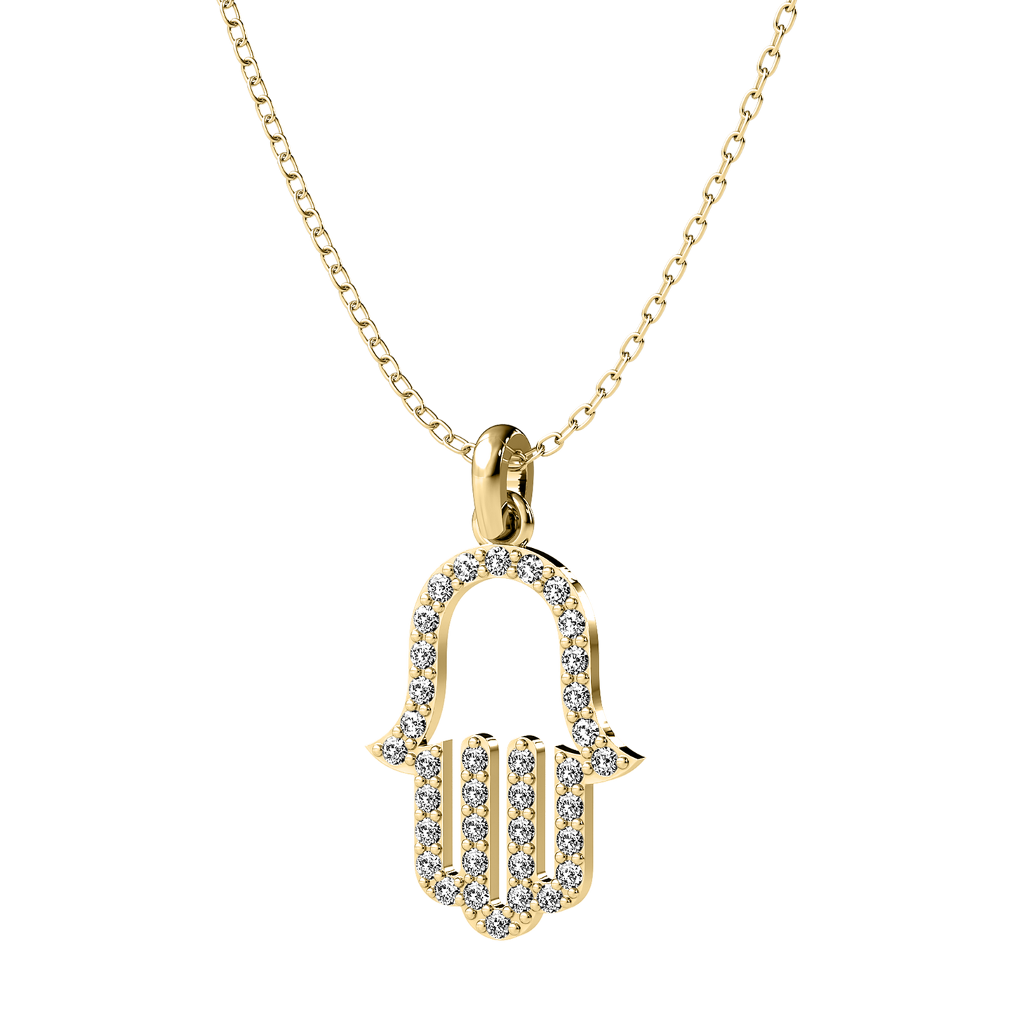 Diamond hamsa pendant 14k yellow/white/rose gold RP150