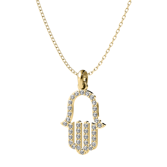 Diamond hamsa pendant 14k yellow/white/rose gold RP150