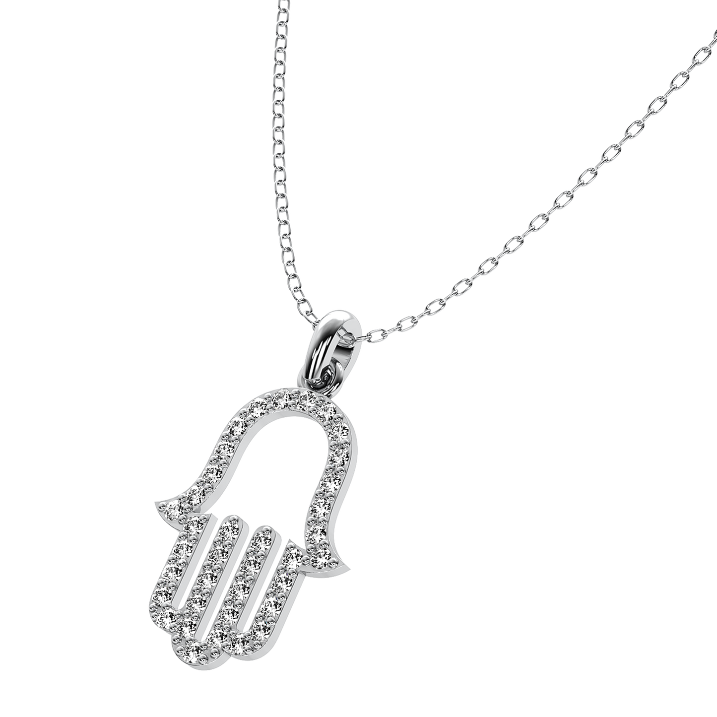 Diamond hamsa pendant 14k yellow/white/rose gold RP150