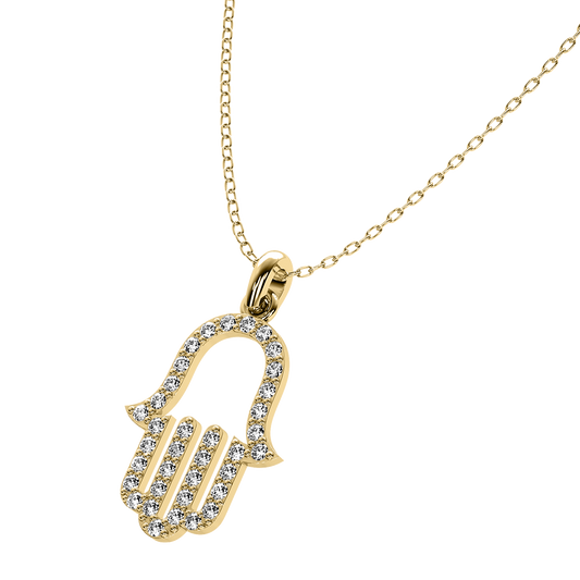 Diamond hamsa pendant 14k yellow/white/rose gold RP150