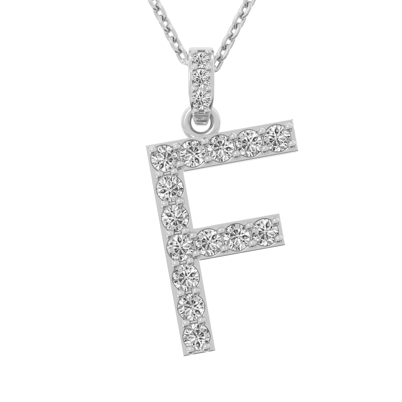 Diamond initial pendant 14K white/yellow/rose P1222-26mm