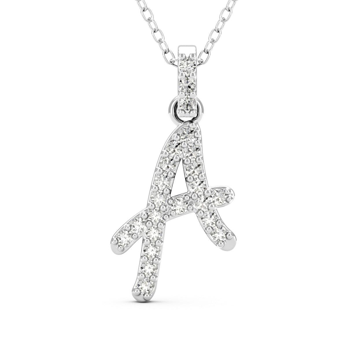 Diamond initial pendant 14K yellow/white/rose P1228 9mm