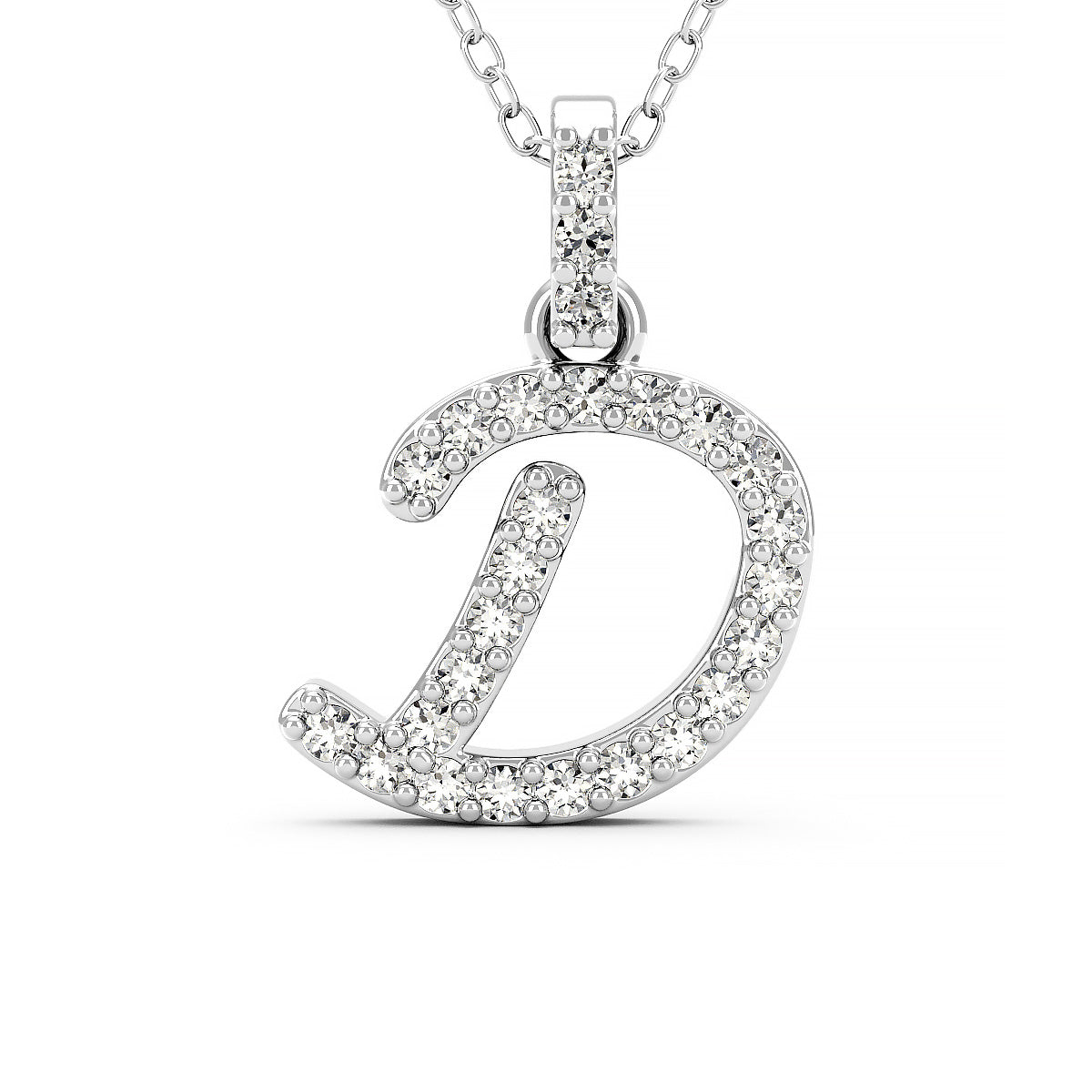 Diamond initial pendant 14K yellow/white/rose P1228 9mm