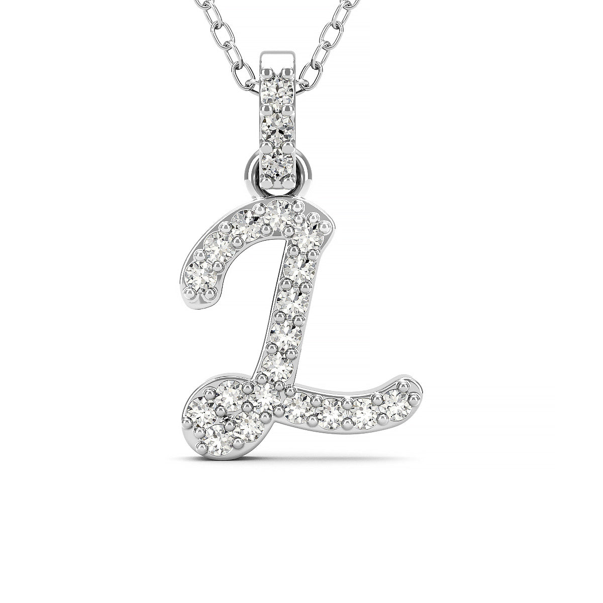 Diamond initial pendant 14K yellow/white/rose P1228 9mm