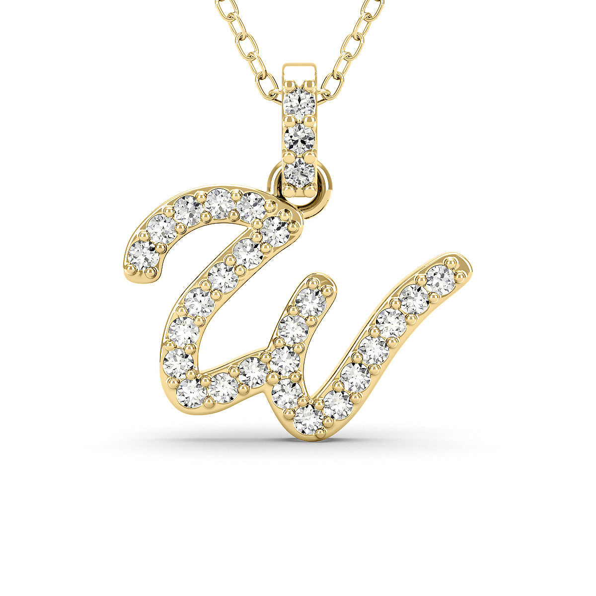 Diamond initial pendant 14K yellow/white/rose P1228 9mm