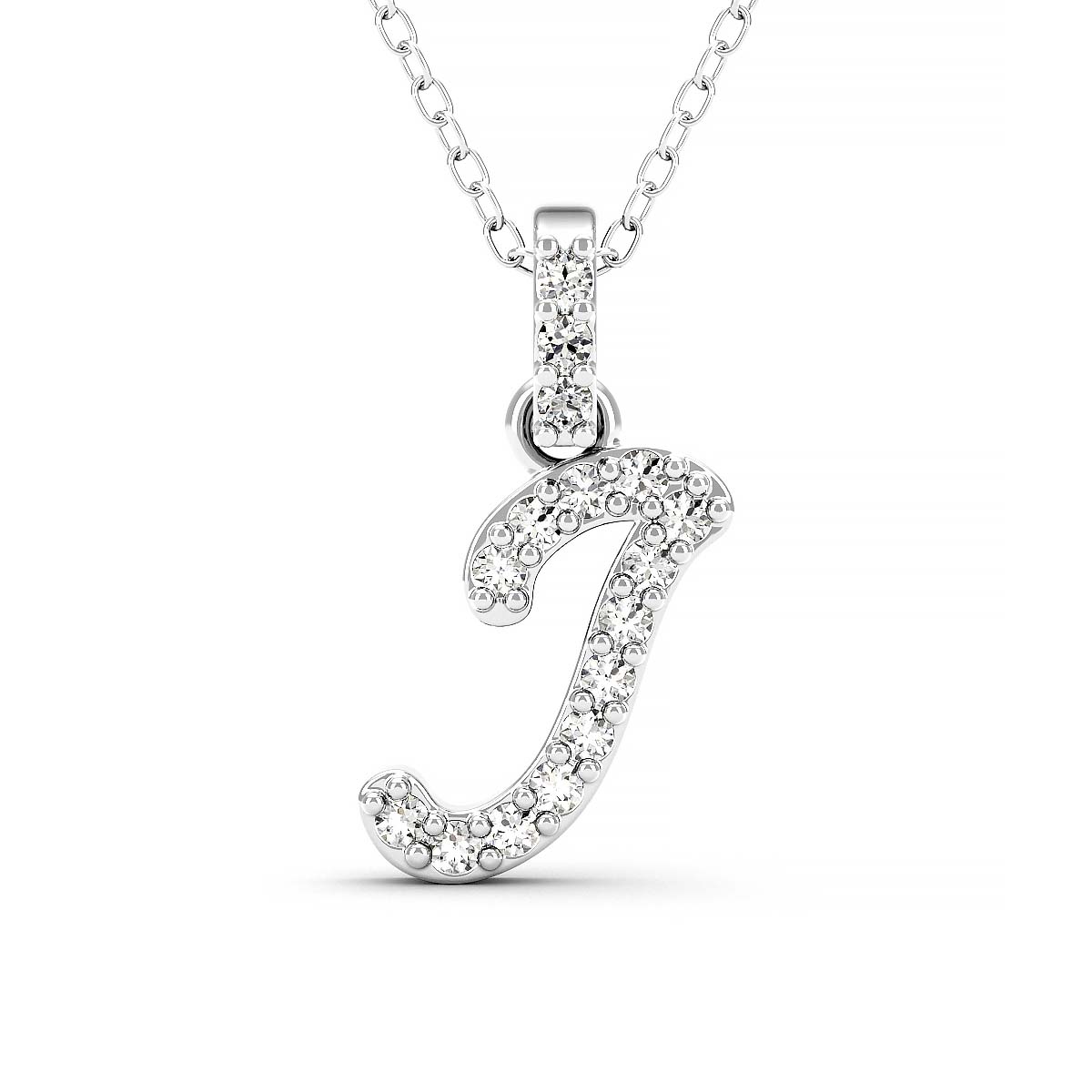 Diamond initial pendant 14K yellow/white/rose P1228 9mm