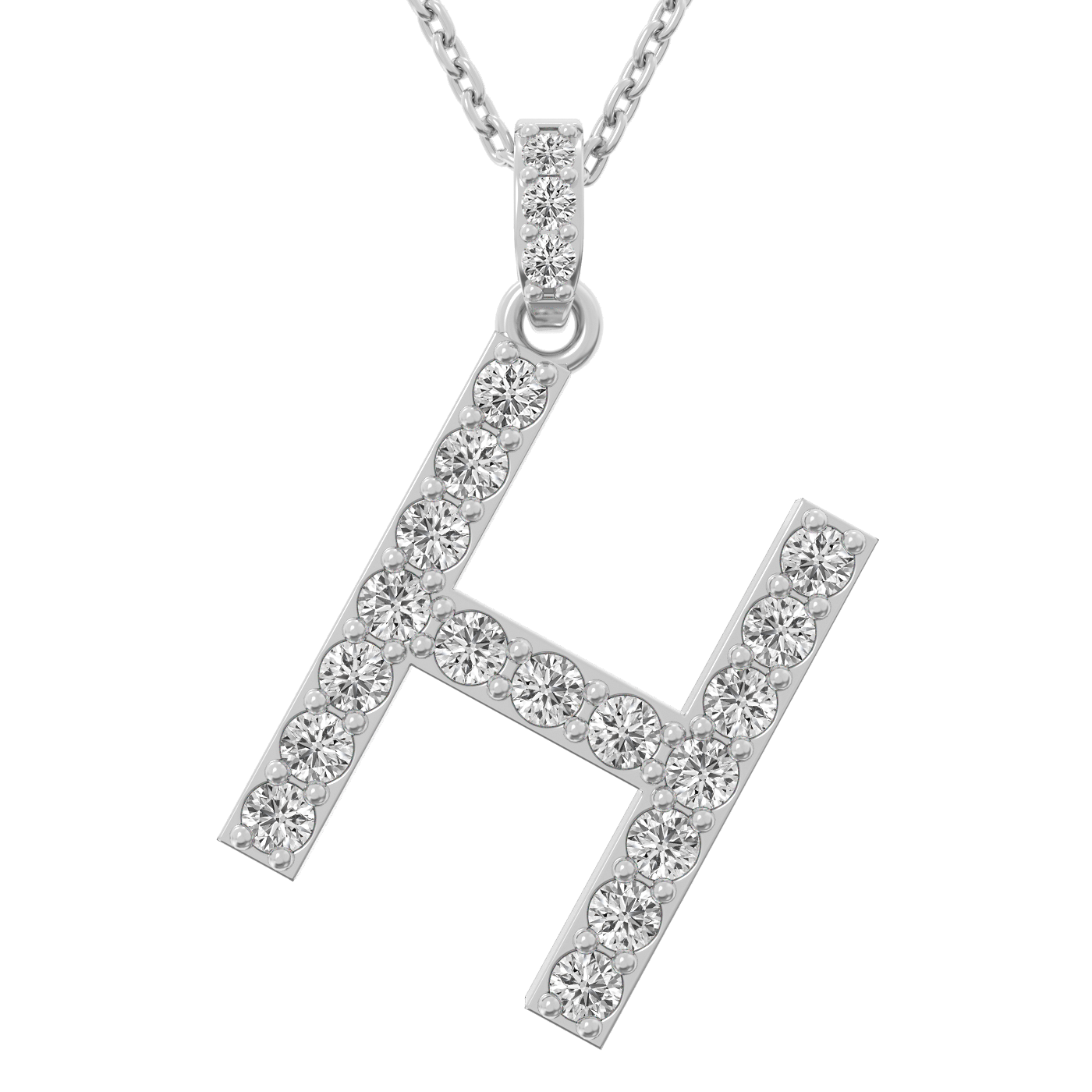 Diamond initial pendant 14K white/yellow/rose P1222-26mm